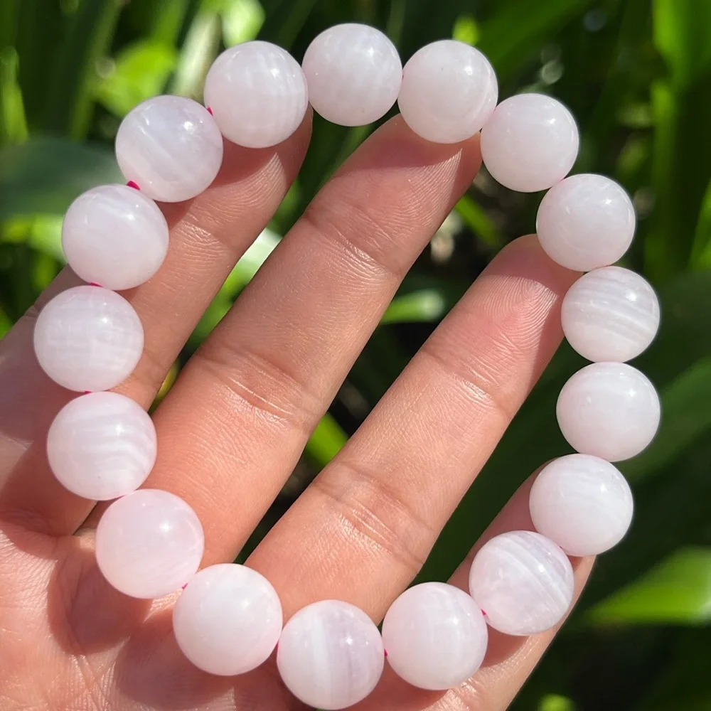 13mm Pink‎ calcite stretchable bracelet